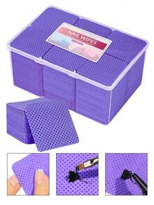 1080片/盒 无绒指甲清洁湿巾 柔软一次性指甲清洁棉片 适用于卸除凝胶指甲油 美甲清洁和卸甲工具 美甲沙龙用品 - 彩色 - 查看 11