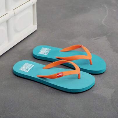 Men's Flip Flops, High-End Non-Slip Odor-Resistant Thong Sandals, Fashionable Rubber Outdoor Thick-Soled Beach Shoes