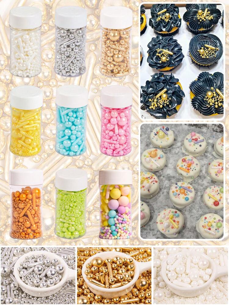 75g/2.6oz Cake Decorative Pearls, For Decoration Only, Not Edible - View 4