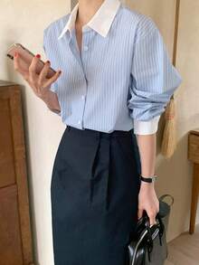 Women Blouses & Shirts - Blue - View 6