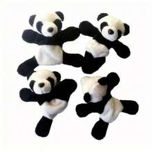 Cute Soft Plush Panda Magnet - Oval Fabric Whiteboard & Fridge Decor, Gifting And Organizing - WHITE - View 8