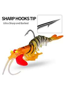 Lead-Head Hook Luminous Shrimp Lure Bait, Five-Section Soft Shrimp, Segmented Shrimp With Lead Pendant, Segmented Shrimp Fish Bait, Lure Soft Fish Bait - Multicolor - View 7