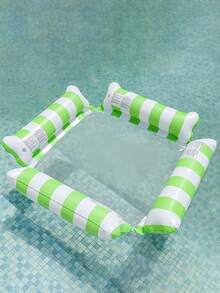 四管充气网状躺椅，成人吊床，条纹扶手，可折叠漂浮垫，沙滩必备，沙滩配件，泳池漂浮垫 - A - 查看 5