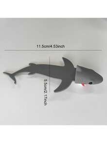 3D Shark Bookmark - Plastic, Black With Red Teeth Details, Fun Student Stationery Back To School Gift - Multicolor - View 2