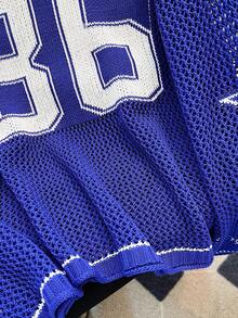 Women's Summer Oversized Sweatshirt, Unisex Casual Loose Fit Numeric Print Lightweight Airy Knit Top Spring - Royal Blue - View 6