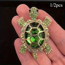 1/2 Handcrafted Pure Copper Tortoises, Bringing Good Luck - Multi-Purpose Decorations For Home, Office And Festivals, Christmas And Halloween Party Gifts, Brooches - 綠色的 - 查看 2