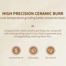 Coffee Grinders For Home Use,Portable Burr Coffee Bean Grinder Electric With Cleaning Brush,10 Cups Per Charge,Espresso Grinder For Travel, Camping, Home & Office. - Black - View 6