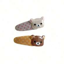 2pcs Kawaii Rilakkuma Bangs Side Clip Cartoon Cute Wave Point BB Hair Clip Sweet Versatile Hairpin Hair  Birthday Gift - 黃色-2件 - 查看 6