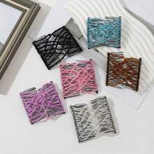1pc Slouchy Hairstyle Clip, Creative Versatile Elastic Fashion Hair Comb, Dual-Row Elastic Hair Accessory - Multicolor - View 6