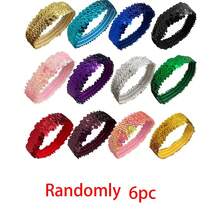 1/6/12/24pcs Sequin Headbands Elastic Headbands Suitable For Girls, Kids, Women, 80s 20s Disco Party, Cute Princess Headbands - Multicolor - View 15