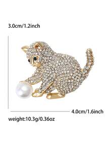 Cute Rhinestone Cat Brooches - Fashion Animal Pins For Women Unisex Casual Party Jewelry Accessories / Friends Gifts Badges Decoration - Cat - View 8