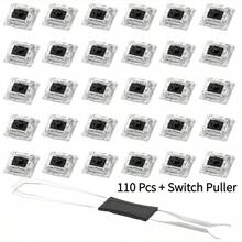 50pcs/100pcs Practical Blue/Black/Red/Brown Mechanical Keyboard Switches, Hot-Swappable Cross Axis Core - With Keycap Puller - Multicolor - View 32