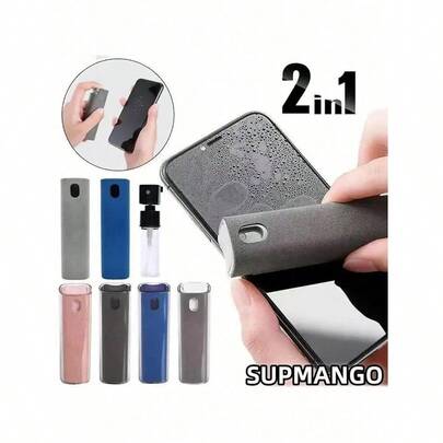 Microfiber 2 In 1 Microfiber Screen Cleaner (Liquid Not Included), Spray Bottle, Mobile Phone, Tablet, Computer, Microfiber Cleaning Rags Compatible With IPhone, Mi, Apple Mobile Phones And Tablets Spring Gift