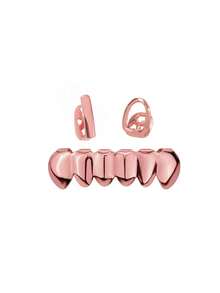 1 Set Shiny Vertical Striped Hollow Combination 6 Shiny Tooth Decor Accessories, Unisex For Party, Daily Wear - Multicolor - View 5