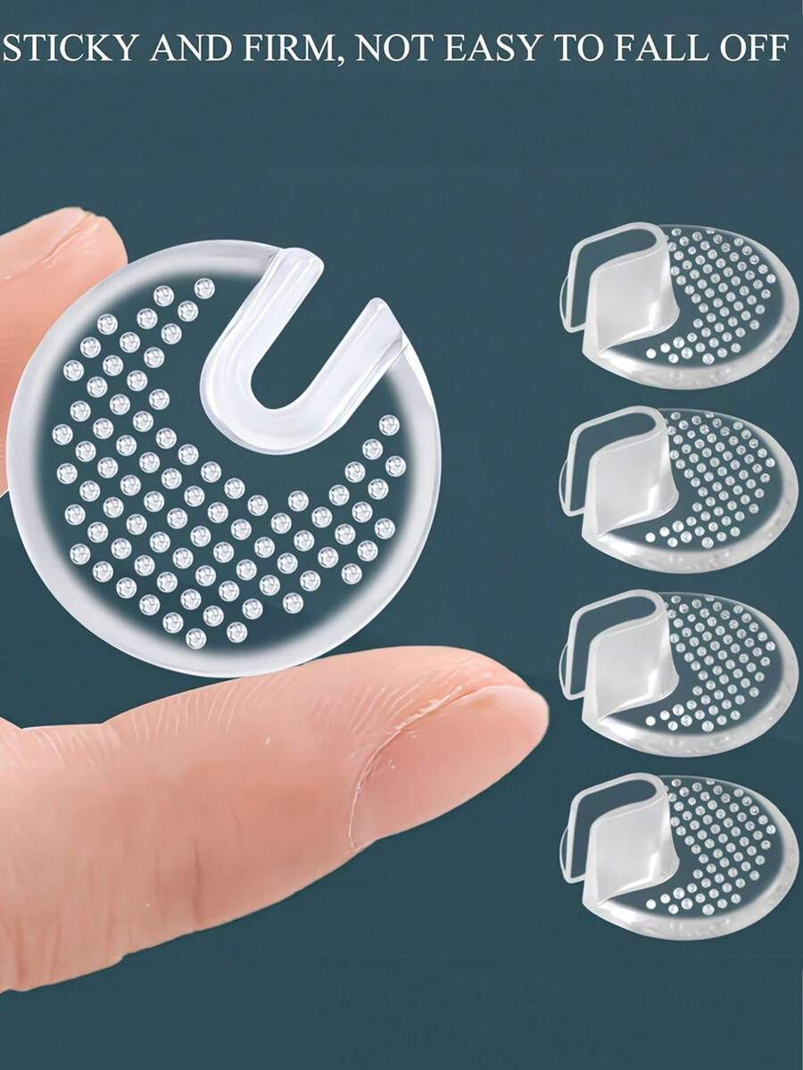 2pcs Thong Sandal Toe Protector, Transparent Anti-Friction Silicone Dot Non-Slip Toe Pad - A - View 1