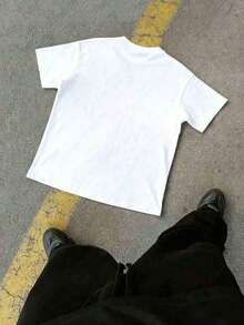 Disney-American Retro Vintage Style | "Cars" Lightning McQueen Radiator Springs Printed Short Sleeved T-Shirt - 白色 - 查看 4