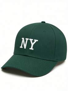 1pc Women Street Style Fashionable Embroidered NY Plain Baseball Cap, Spring/Summer Breathable And Daily Outfits Summer Fashion Curved Brim Hat, Y2K Couples Hat - NY - View 12