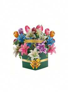 1 Set Handmade 3D Mother's Day Card - 1 "Happy Mother's Day" Card With Lily Flower Pattern, Includes Envelope And Blank Note Card. Ideal DIY Gift For Mother's Day, Birthday, Anniversary, Holiday Greetings And Other Special Occasions. - One Size Fits All - View 6