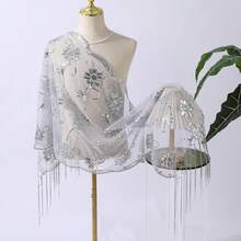 Elegant Long Tassel Chiffon Shawl For Bridesmaid And Wedding Party Evening Dinner Elegant Name Lady Summer Winter Spring Autumn - Multicolor - View 13