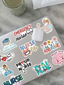 50pcs Nurse Sticker For Laptop LuggagePhone Notebook Fridge Waterproof Diy Decoration Sticker - 查看 7