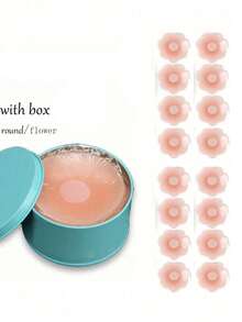 2/8/16 Pairs Reusable Nipple Covers For Women, Silicone Invisible Breast Petals With Travel Case - Pink - View 12