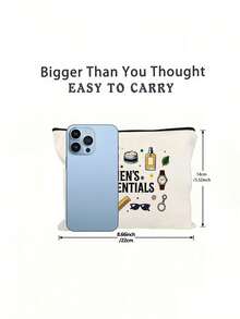 "Men's Essentials" Lined Storage Bag, Vintage Hand-Drawn Men's Items Double-Sided Print Makeup Bag, Travel Toiletry Bag With Lining, Multi-Functional Organizer, Diy Categorized Storage, Business Gift, Ideal For Toiletries, Cosmetics, Razors,Suitable For Everyday Use, A Vacation Essential, And A Birthday Gift For Dad, Grandpa, Or Any Man. A Casual Makeup Bag With A Playful Design And Durable Zip Closure - View 9
