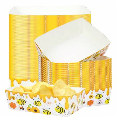 10个/20个/50个装蜜蜂主题零食盒，派对装饰，可装糖果、甜点、水果、爆米花、薯片、饼干，适合各种主题派对、生日、婴儿派对、节日、户外聚会