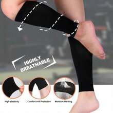 20-30mmHg透气弹性压缩小腿套，男女通用，适合跑步、慢跑和徒步旅行（弹性极佳） - 彩色 - 查看 4