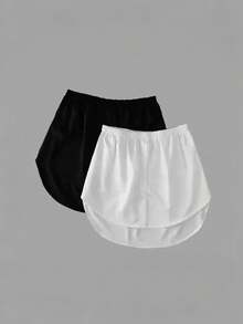 1件装弹性腰围延长器，女士衬衫延长器，可调节多层假裙摆延长器 - 白色 - 查看 4