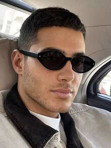 1副男士复古椭圆形亚克力时尚眼镜，适合假日外出、日常佩戴和节日礼物 - 彩色 - 查看 16