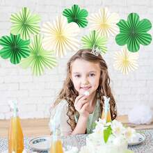 1 Set (9 pezzi) Ventagli di carta a forma di fiori di colore macaron, adatti per feste di compleanno, addii al nubilato, matrimoni di San Valentino, scene di proposta, decorazioni accoglienti, decorazioni per soffitti di aule, ventagli di carta a forma di fiori - multicolore - Visualizzare 10