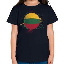 LITHUANIA FOOTBALL KIDS T-SHIRT TEE TOP GIFT WORLD CUP SPORT - Black - View 1