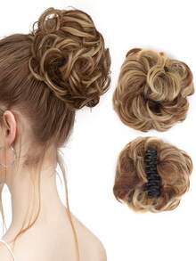 Búi tóc xoăn gợn sóng rối, kẹp tóc kiểu càng cua, tóc nối búi xoăn gợn sóng tổng hợp, phụ kiện tóc búi scrunchie. - Nhiều màu - Xem 20
