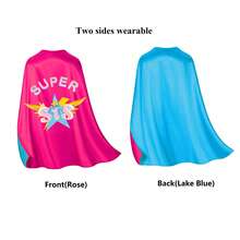 1 Set Super Sister Costumes For Halloween Party Superhero Capes For Sister Super Hero Capes Kids With Mask Best Gilrs Birthday Gifts Superhero Superhero Capes For Kids Superhero Toys Superhero Party Favors Superhero Party Decorations Super Sis Super Sister Cape Super Sis Cape Super Sis Costume - Rose Red Lake Blue - View 4
