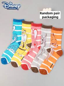 Disney 1/5 Scale Adult Double Pack Socks, Adult Mid-Calf Socks, Korean Cartoon, All Season, Adult Nick And Judy Character Socks - Multicolor - View 10