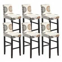 1/2/4/6pcs Stretch Printed Bar Stool Chair Covers, Home & Hotel Use - Sub-painting - View 8