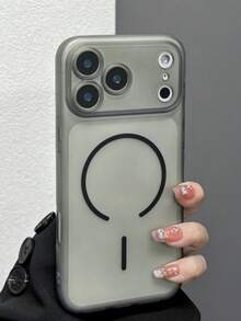 Ốp lưng điện thoại từ tính mờ, bán trong suốt, tương thích với iPhone 17 Pro Max, 15, 17, 16 Pro, 16, 12, 13, 15 Pro Max, 14, 15, 16 Plus, 17 Air, thiết kế tối giản, chống sốc và chống rơi vỡ. - Trong suốt màu đen - Xem 3