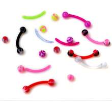 10pcs/Box Mixed Color Soft Clay Tongue Rings Barbell Tongue Piercing - A Style - View 4