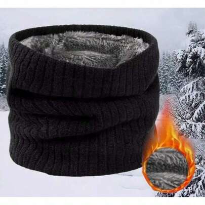 1pc Thick Warm Neck Gaiter, Autumn/Winter Bicycle Scarf, Pullover Scarf, Lined With Elastic Thermal Lining, Windproof And Warm, Comfortable Solid Color Design, Unisex, Windproof Riding Neck Warmer, Suitable For Outdoor Activities, Camping, Hiking, Cycling And Daily Use, Essential Warmth