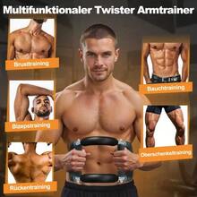 Arm Trainer (30-50 Kg): Portable And Adjustable Chest Trainer With 3 Resistance Levels, Ideal For Upper Body Workouts At Home, In The Office Or While Traveling. - Black + Blue - View 3