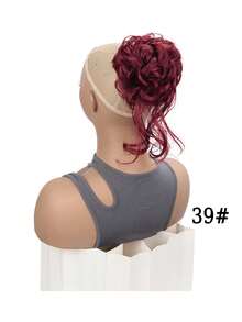 Accesorio para el cabello, moño rizado desordenado sintético. Coleta falsa elástica con envoltura rizada, adecuado para uso diario y fiestas de mujeres y niñas - Multicolor - Ver 24