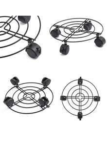 2 Soportes De Base De Maceta De Metal Con Ruedas De Rotación - 2 piezas - Ver 8