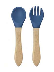 Personalized Wooden And Silicone Cutlery For Babies - Birth Gift Ideas - Professional Laser Engraving First Name Patterns - Multicolor - View 11