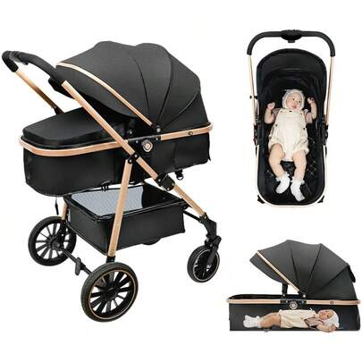 Cochecito De Bebé Convertible Con Modos De Dormir Y Sentarse