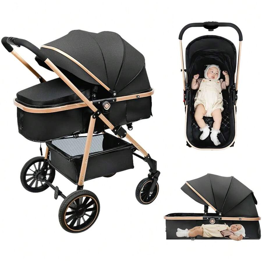 Cochecito De Bebé Convertible Con Modos De Dormir Y Sentarse