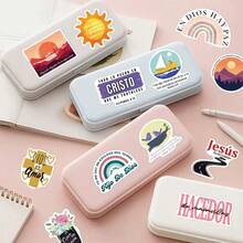 50pcs Spanish Style Bible Words Graffiti Sticker Suitcase Guitar Notebook DIY Waterproof Sticker Stickers Scrapbook Supplies Stationery Funny Stickers - 50pcs - View 5