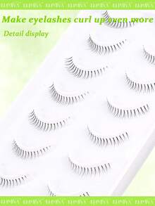 10 Pairs Natural Gradient False Eyelashes, Soft Stems Won't Irritate Eyes, Easy To Create Lively Eye Makeup - Black - View 8