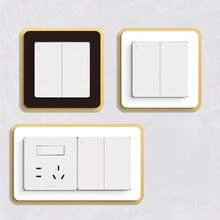 1 pieza Nueva cubierta protectora anti-suciedad para interruptor, tipo hebilla, sin adhesivo, marco decorativo para toma de pared, pegatina para el hogar - A - Ver 10