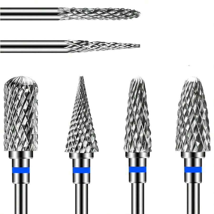 1/6 Đầu mài móng tay, 6 Mũi phay móng tay bằng cacbua, Đầu mài máy để loại bỏ acrylic hoặc gel trong làm móng, Mũi mài chuyên nghiệp 332 inch - Màu xanh lam - Xem 1