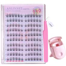 anlinnet 120片自粘式假睫毛簇，蓬松柔软，8-12毫米混合长度套装，无需胶水，蓬松单根假睫毛，自粘式DIY睫毛嫁接，预涂胶睫毛簇，自然纤长睫毛，C型卷翘睫毛簇，无需胶水，无需卸妆产品。假睫毛，睫毛簇，单根假睫毛，假睫毛。 - 查看 7
